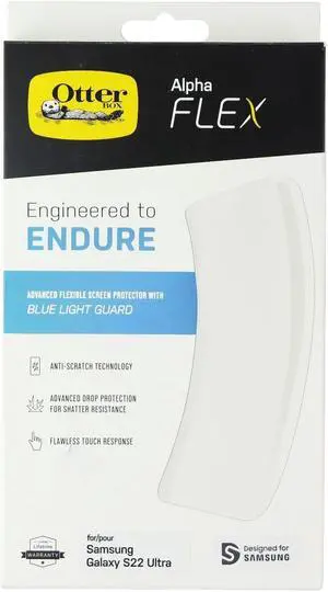 OtterBox Alpha Flex Blue Light Screen Protector for Samsung Galaxy S22 Ultra