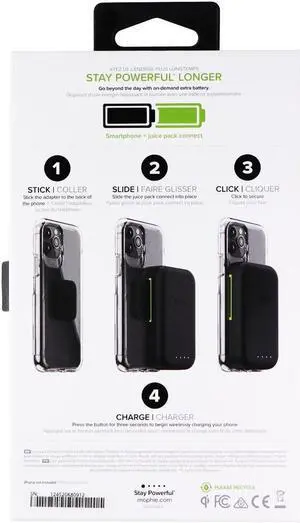 Mophie Juice Pack Connect 5,000mAh Battery Attachment for Qi Phones - Black