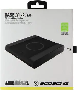 Scosche BaseLynx Pad (10W) Wireless Charging Pad for Smartphones & More - Black