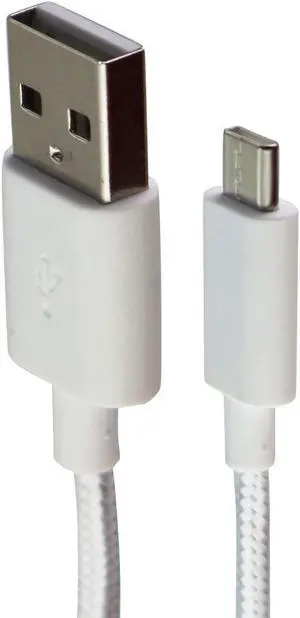 Alcatel (3.3-Ft) 1m Braided USB to USB-C Charge/Sync Cable - White Alcatel (3.3-Ft) 1m Braided USB to USB-C Charge/Sync Cable - White