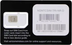 Verizon SIM Card (M2MTCSIM-TRI-NR-D) 3 Size Cutout