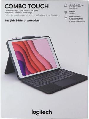 Logitech COMBO TOUCH Backlit Keyboard Case for iPad (7th, 8th & 9th gen) - Gray