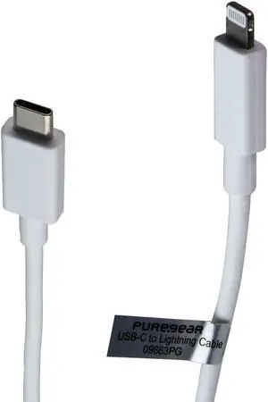 PureGear 6 ft. USB-C to Lightning 8-Pin Charging and Data Sync Cable - White