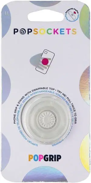PopSockets PopGrip with Swappable Top for Phones and Tablets - Clear