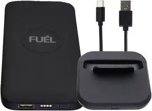 FUEL Wireless Power Bank with QI Charging and Charging Base - 10,000mAh - Black