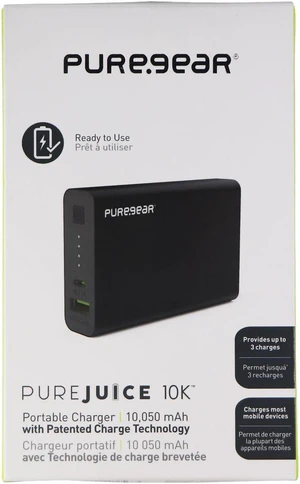 PureGear PureJuice 10,000mAh (2.4A) USB Charger with USB-C Input - Black Metal PureGear PureJuice 10,000mAh (2.4A) USB Charger with USB-C Input - Black Metal