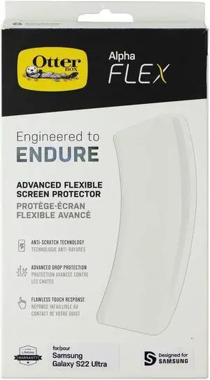 OtterBox Alpha Flex Endure Series Screen Protector for Galaxy S22 Ultra - Clear