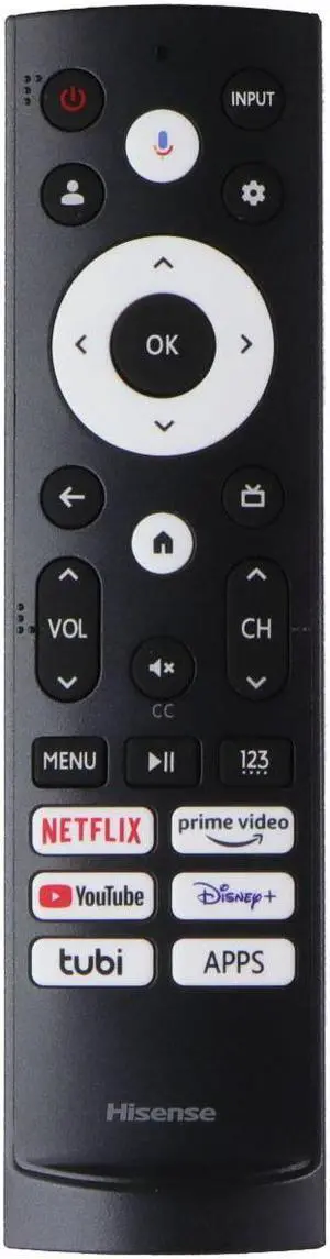 Hisense OEM Remote Control ERF3V90H(0011) for Select Hisense TVs - Gray