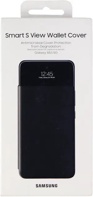 Samsung Smart S View Wallet Cover for Samsung Galaxy A53 5G - Black
