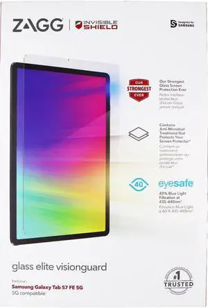 ZAGG Glass Elite VisionGuard Screen Protector for Samsung Galaxy Tab S7 FE 5G