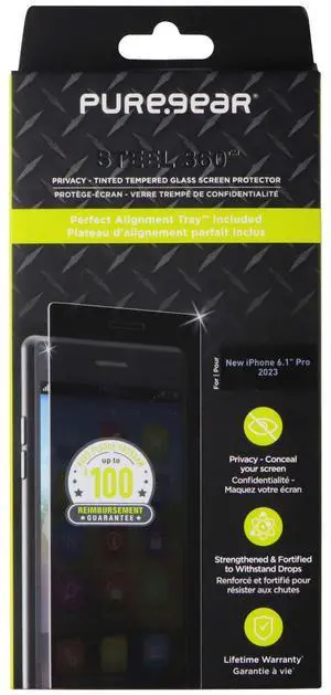 PureGear Steel 360 Privacy Tinted Tempered Glass for Apple iPhone 15 Pro PureGear Steel 360 Privacy Tinted Tempered Glass for Apple iPhone 15 Pro