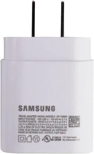 Samsung USB-C (Type C) Super Fast Wall Charger Travel Adapter - White (EP-TA800) Samsung USB-C (Type C) Super Fast Wall Charger Travel Adapter - White (EP-TA800)