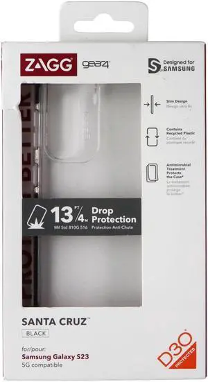 ZAGG Gear4 Santa Cruz Series Case for Samsung Galaxy S23 - Black