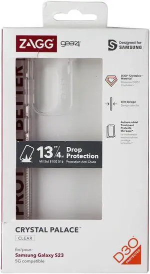 ZAGG Gear4 Crystal Palace Series Case for Samsung Galaxy S23 - Clear