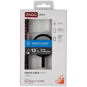 ZAGG Gear4 Santa Cruz Snap Case for MagSafe for iPhone 14 Pro - Black ZAGG Gear4 Santa Cruz Snap Case for MagSafe for iPhone 14 Pro - Black