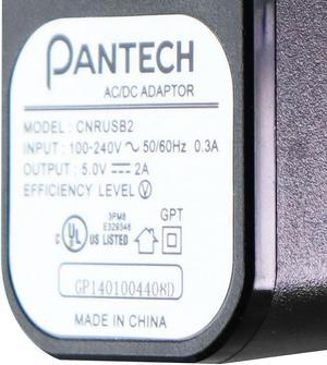 Pantech (5V/2A) AC/DC Adapter Single USB Wall Charger - Black (CNRUSB2)