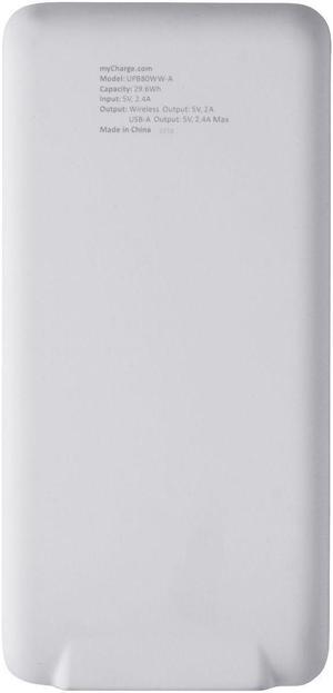 myCharge Unplugged 8K Fast Wireless Dual USB Powerbank - White (UPB80WW-A)