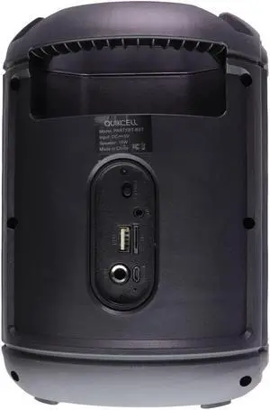 Quikcell Party Beat Boost Wireless LED Speaker with Microphone Input - Black