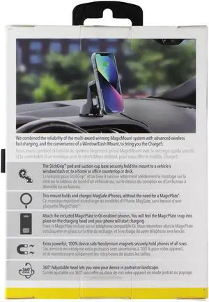 Scosche MagicMount Pro Charge5 (15W) Wireless Charging Car Mount - Window/Dash