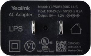 Yealink (5V/1.2A) AC Adapter Wall Charger Power Supply - Black YLPS051200C1-US