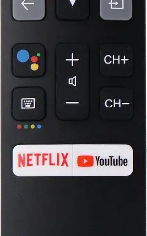 TCL Remote Control (RC802V FNR1) with Netflix and YouTube Keys - Black