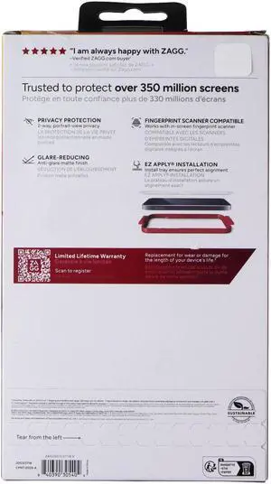 ZAGG Invisible Shield Fusion Privacy Anti-Glare Screen Protector for Galaxy S24+