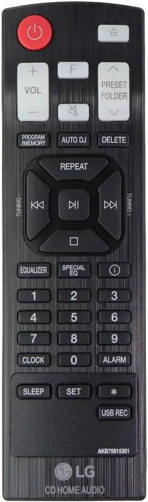 LG Remote Control (AKB75815301) for LG CD Home Audio - Black