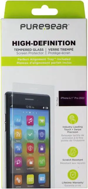 PureGear High-Definition Tempered Glass Screen Protector for Apple iPhone 14 Pro