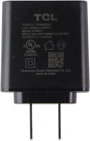 TCL Travel Charger USB-A Wall Adapter (618045) 5V/1A - Black