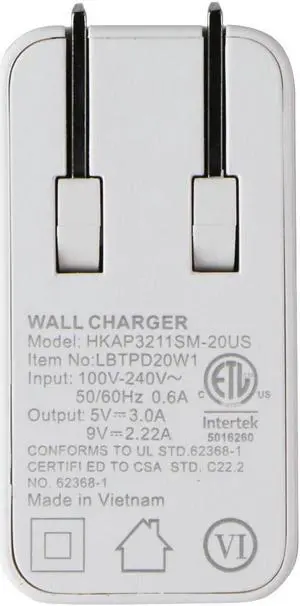 LBT (20-Watt) Ultra Fast PD Wall Charger & 5-Ft USB-C to Lightning 8-Pin Cable