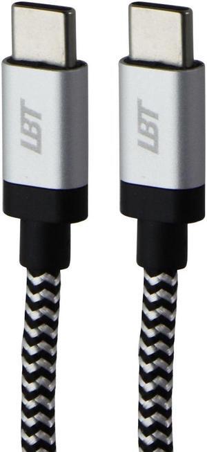 LBT (10-Ft) USB-C to USB-C Premium Braided Cable - Black/White/Silver