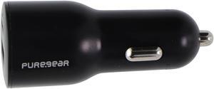 PureGear (42W) LightSpeed Car Charger with USB-C and USB-A Ports - Black