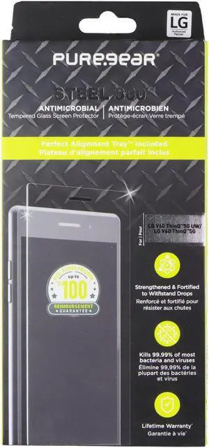 PureGear Steel 360 Screen Protector for LG V60 ThinQ 5G UW / LG V60 ThinQ 5G