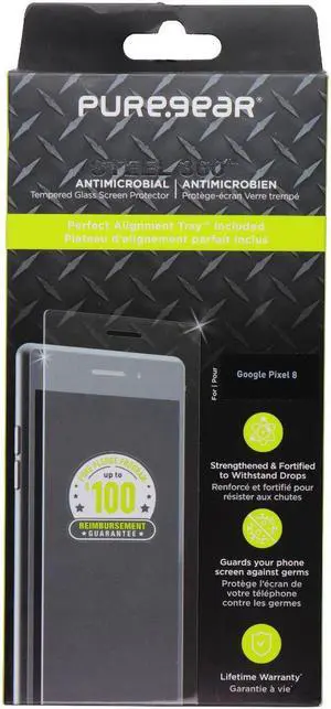 PureGear Steel 360 Screen Protector for Google Pixel 8 - Clear