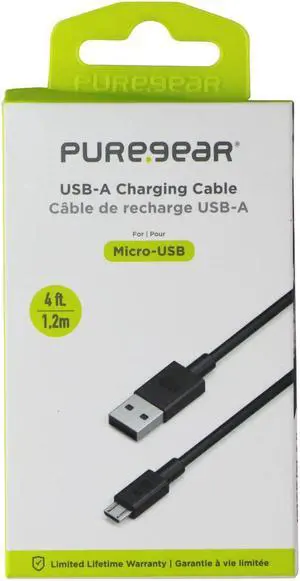 PureGear (4-ft) USB-A to Micro-USB Cable - Black