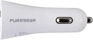 Pure Gear Light Speed 42W Dual Port USB-C + USB-A Car Charger - White