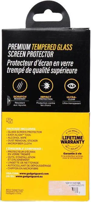 Gadget Guard Glass Screen Protector w/Easy Align Tool for Galaxy A54 5G/S23 FE