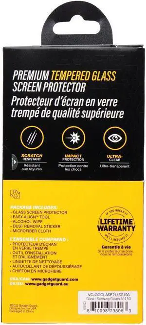 Gadget Guard Glass Screen Protector w/Easy Align Tool for Samsung Galaxy A14 5G