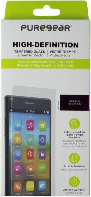 PureGear High-Definition Tempered Glass Screen Protector for Samsung Galaxy S23