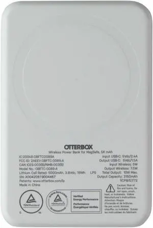 OtterBox Wireless Power Bank for MagSafe with 5k mAh (7.5W) - White