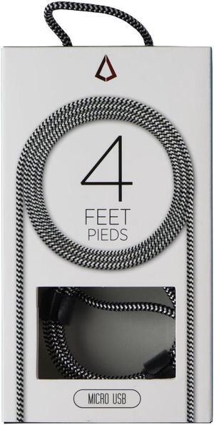 LBT 4FT Braided USB-A to Micro USB Cable - Black/White
