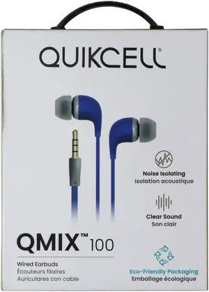 Quikcell QMIX 100 Wired Earbuds - Blue