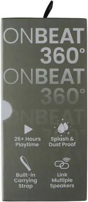 Quikcell OnBeat 360 Splash Proof Portable Wireless Speaker - Gray