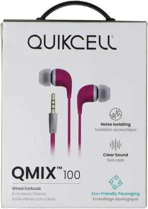 Quikcell QMIX 100 Series Wired 3.5mm Earbuds - Pink