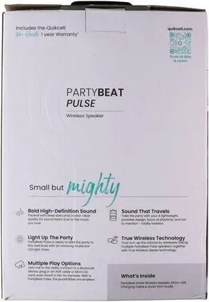 Quikcell Party Beat Pulse Wireless RGB Speaker - Black