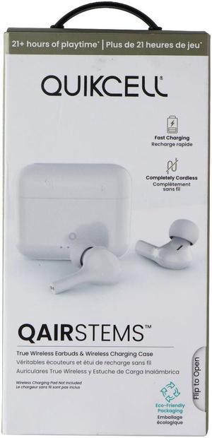 Quikcell QAirStems True Wireless Earbuds & Charging Case - White