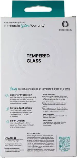 Quikcell Tempered Glass Premium Screen Protector for Samsung Galaxy A03s