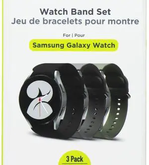 PureGear 3 Pack Silicone Watch Band Set for Samsung Galaxy Watch 6/5/4