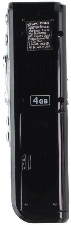 GPX (4GB) Digital Voice Recorder - Black (PRO47B)