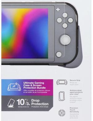 ZAGG Kita Grip 360 Lite Case and Screen Protector for Switch Lite - Grey / Clear